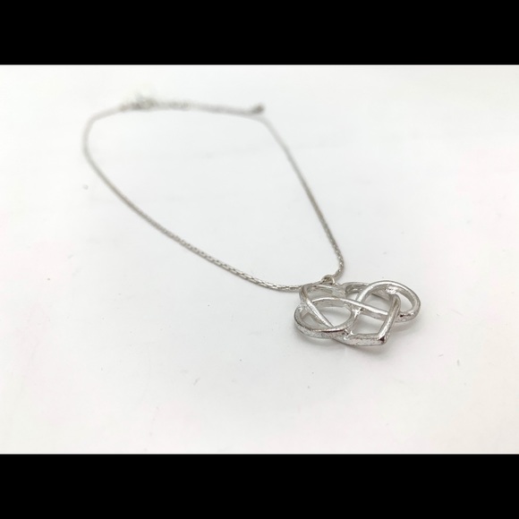 4/$25 Charter Club Infinity Heart Necklace Silver - Picture 3 of 3